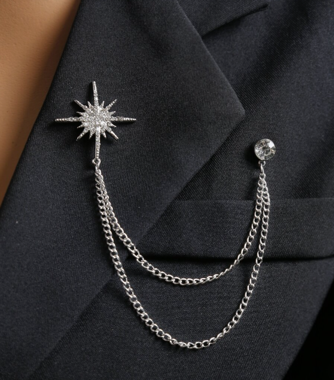 Luxury Star Chain Brooch