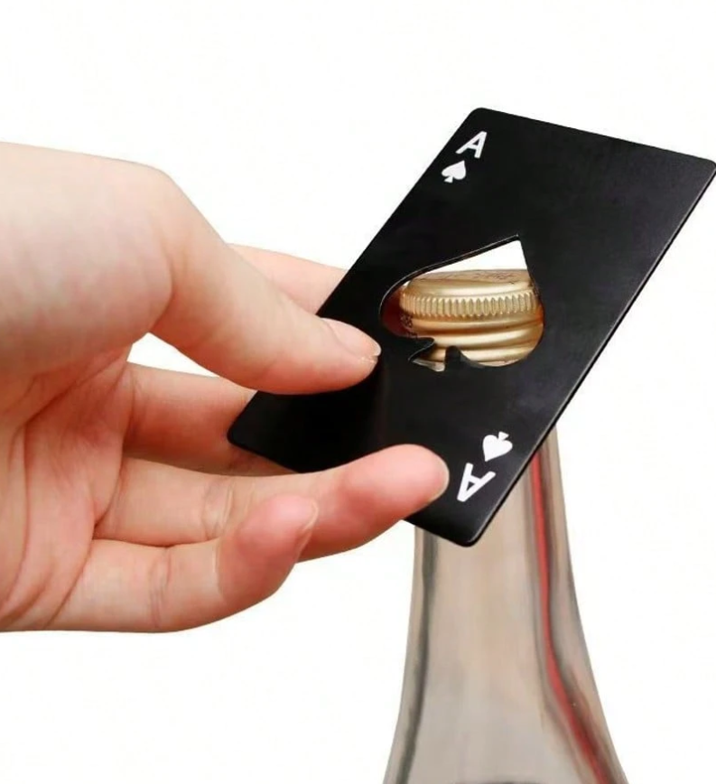 Ace of Spades Card Bottle Opener - Black